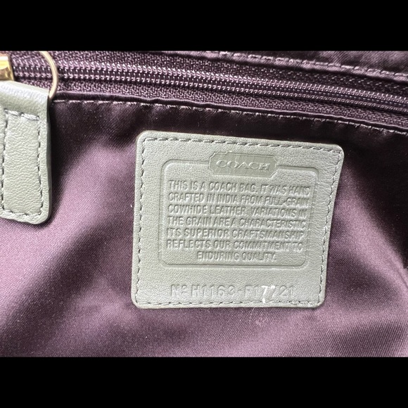 Coach East West Green Leather Tote Shoulder Bag - Picture 12 of 13